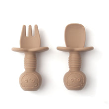 Load image into Gallery viewer, Silicone Food Grade Baby Mini Fork and Spoon Set
