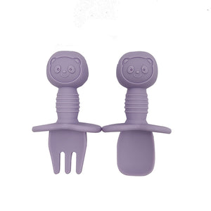 Silicone Food Grade Baby Mini Fork and Spoon Set