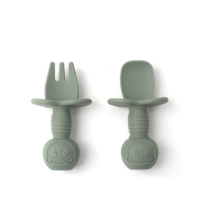 Silicone Food Grade Baby Mini Fork and Spoon Set